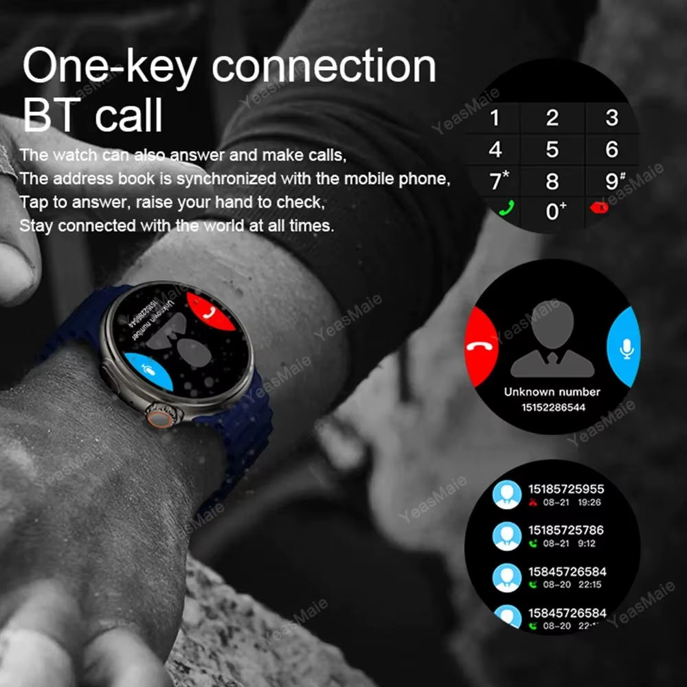 2025 Watch Ultra 9 Smart Watch Men GPS Bluetooth Call Health Monitor Smartwatch Wireless Charging Sport Bracelet for Android IOS