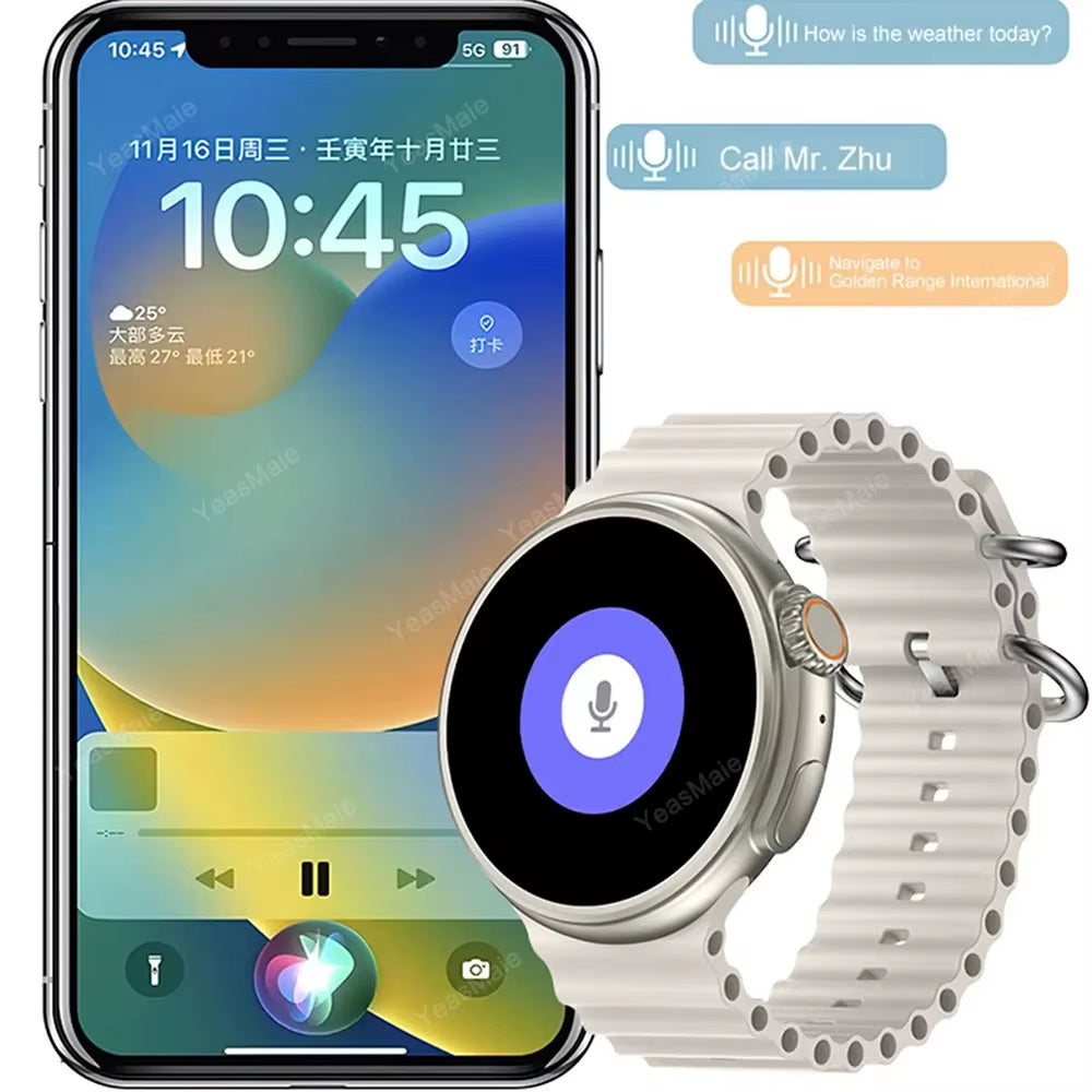 2025 Watch Ultra 9 Smart Watch Men GPS Bluetooth Call Health Monitor Smartwatch Wireless Charging Sport Bracelet for Android IOS